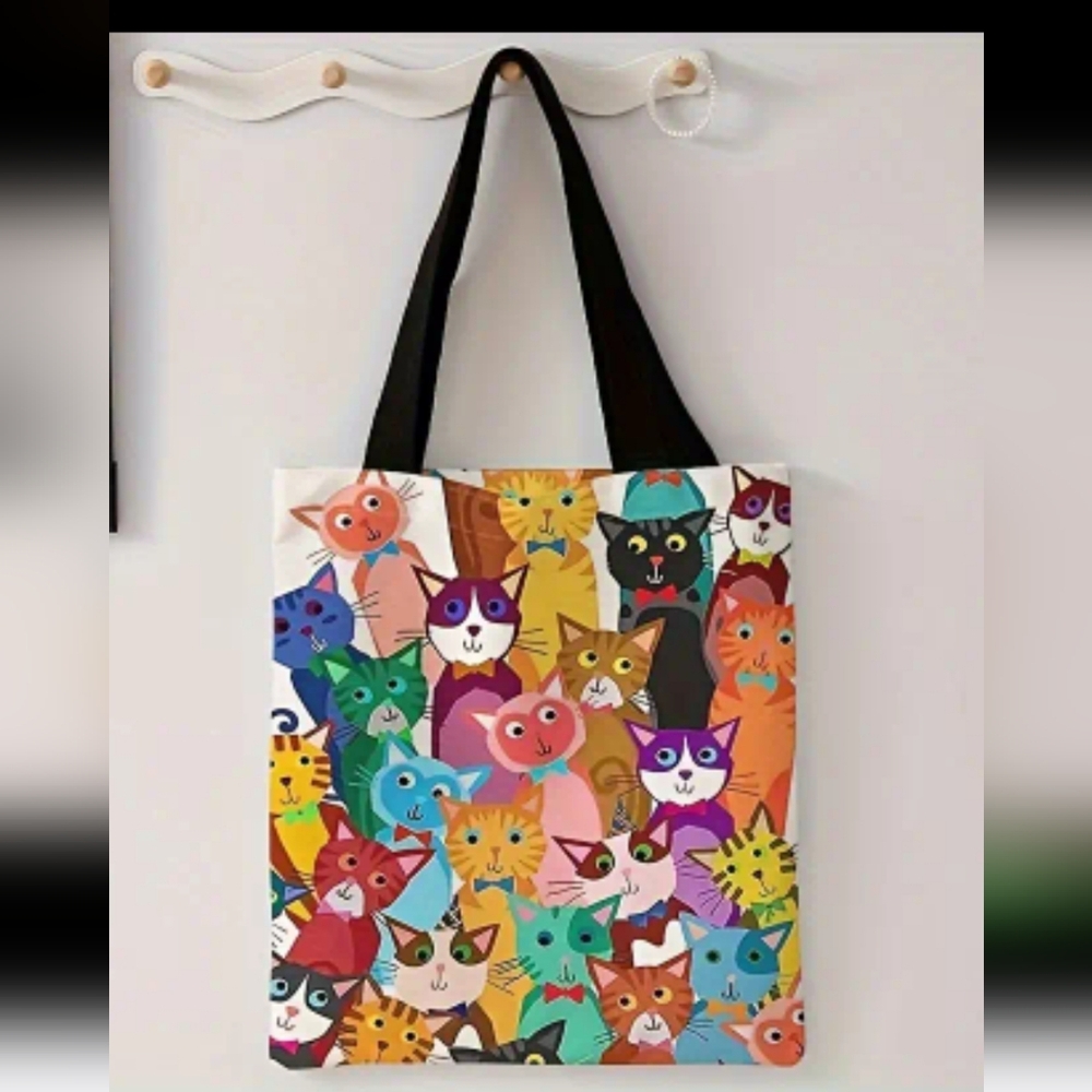 HAPPY  KITTY Cat Tote Bag